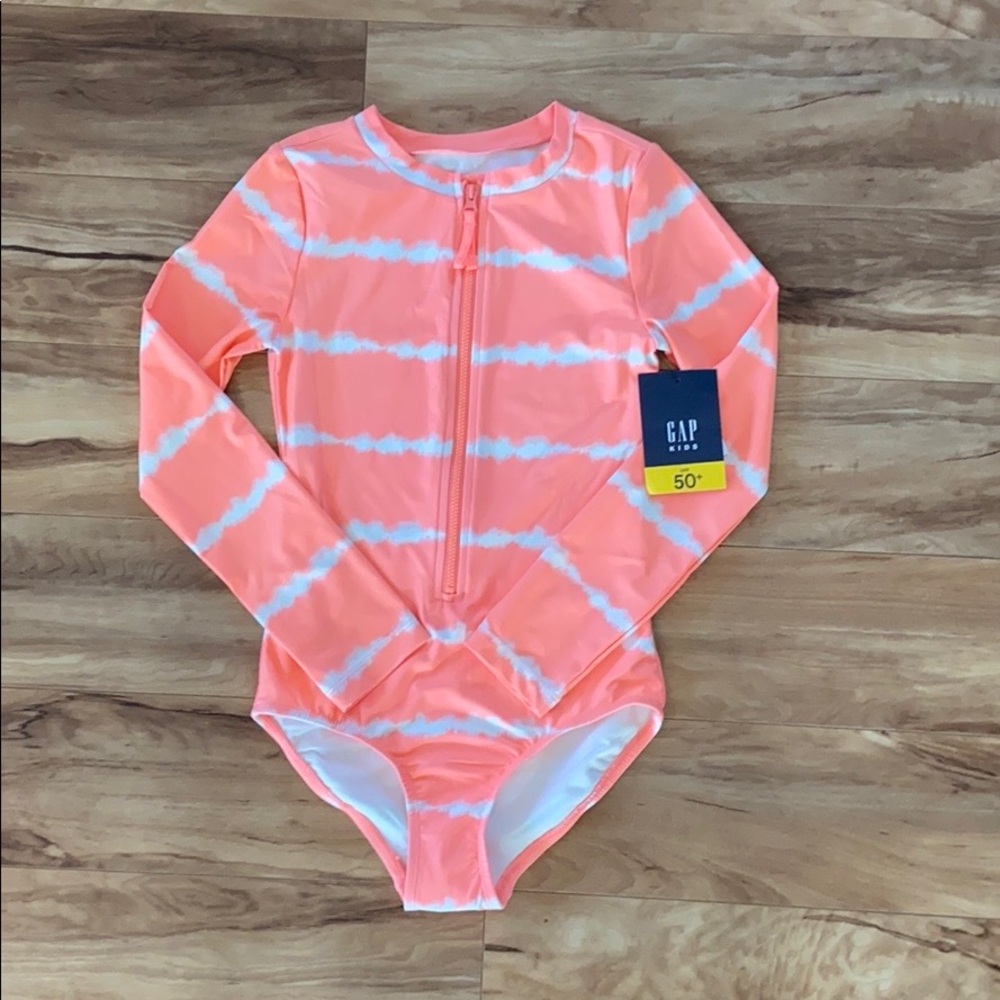 Gap Kids Tie-Dye Zip Rash Guard One-Piece - Picture 2 of 15